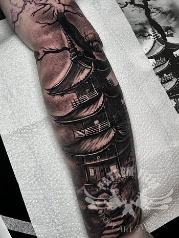 pagode op onderarm
